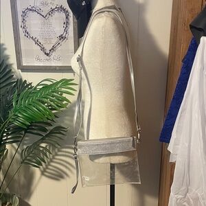 Silver and Clear Crossbody Bag